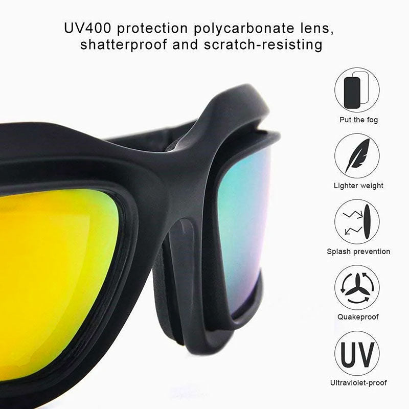 Occhiali da sole da motociclista Rider's Choice polarizzati UV400 con vestibilità sicura