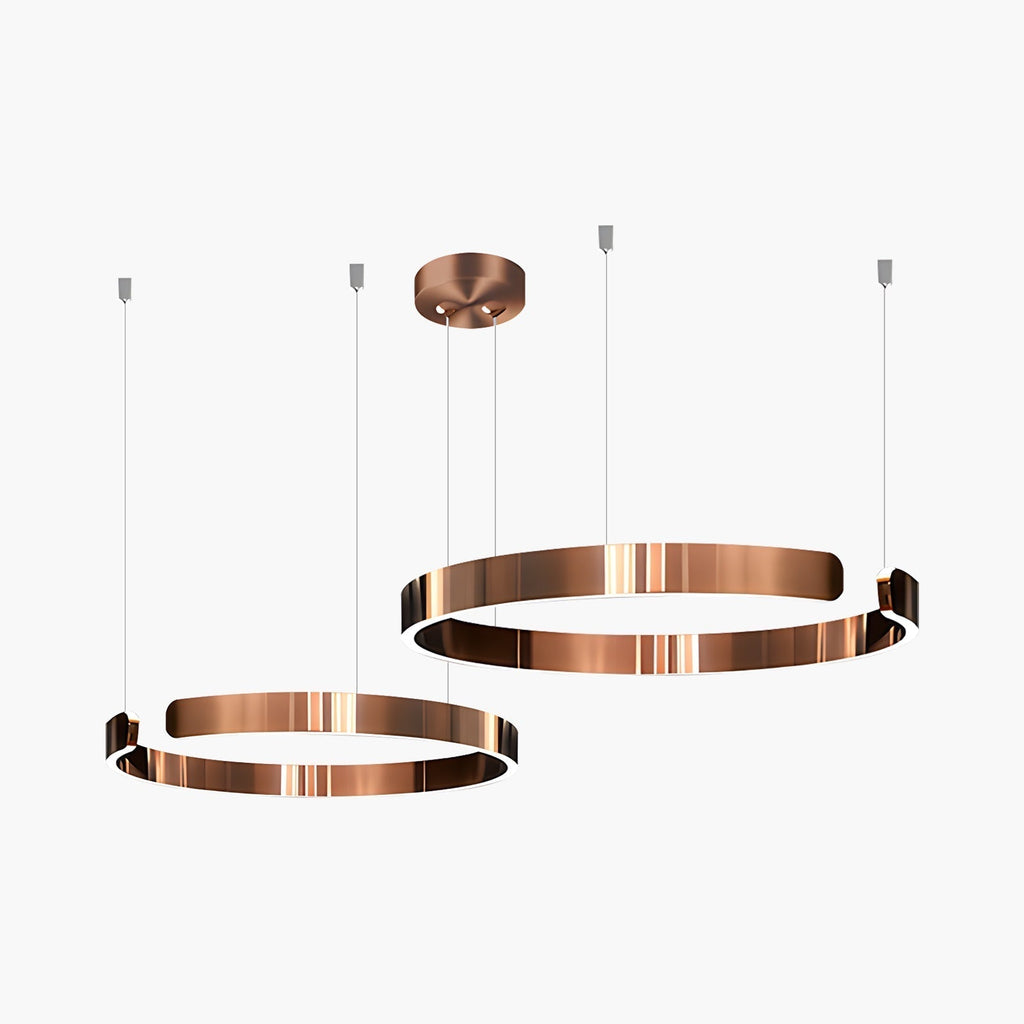 Slank rund LED-ringlysekrone for stueinnredning