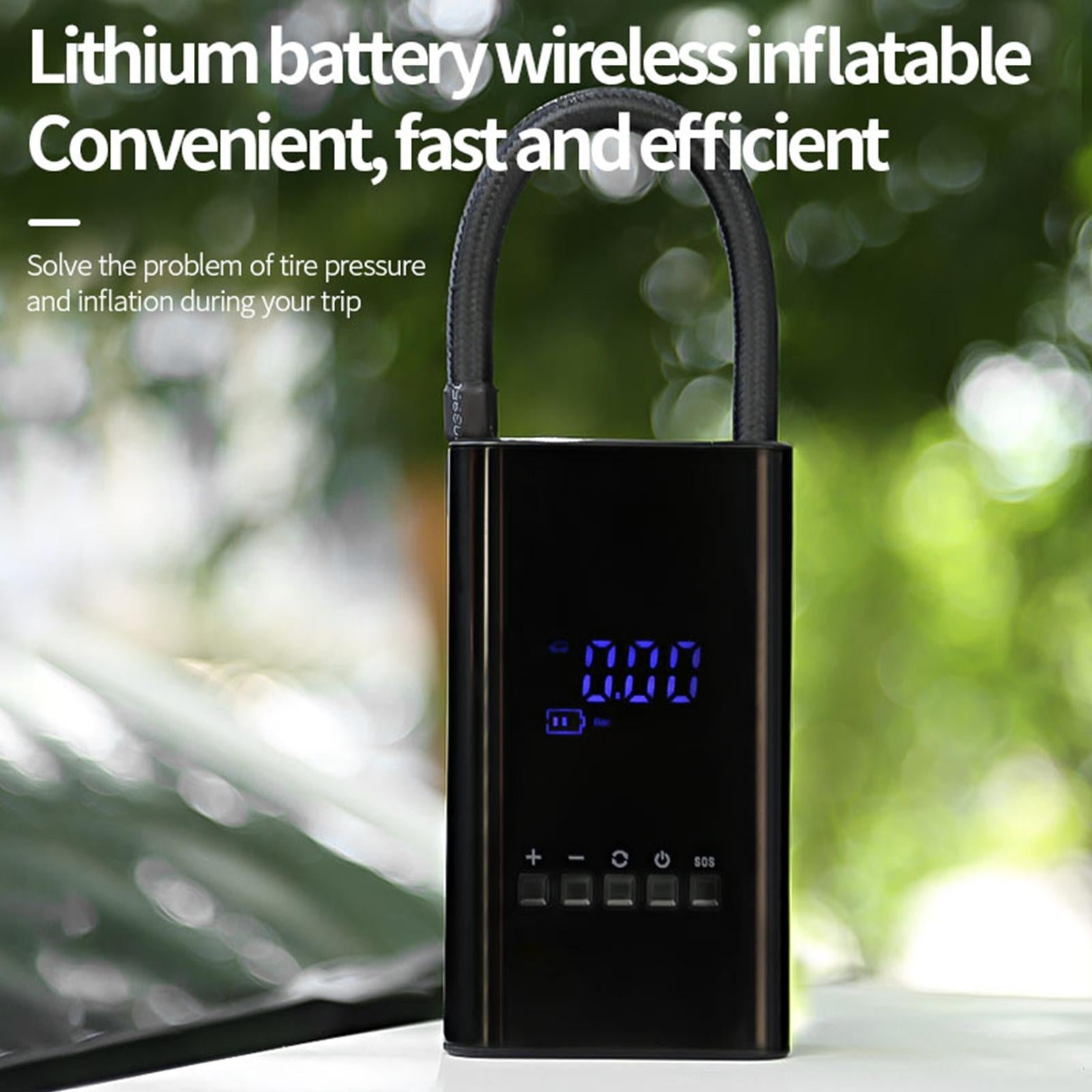 Road Buddy Compact Tire Pump With LED Display For Quick Tire Inflation