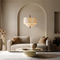 RondoLight Nordic Organic Ceiling Light With Textile Shade In Natural Tone
