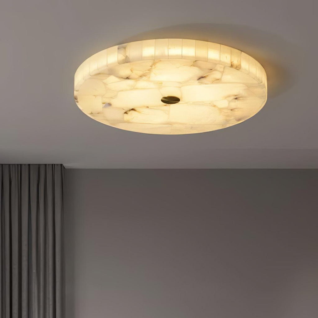 Nowoczesna okrągła lampa sufitowa z alabastru | Ormexis