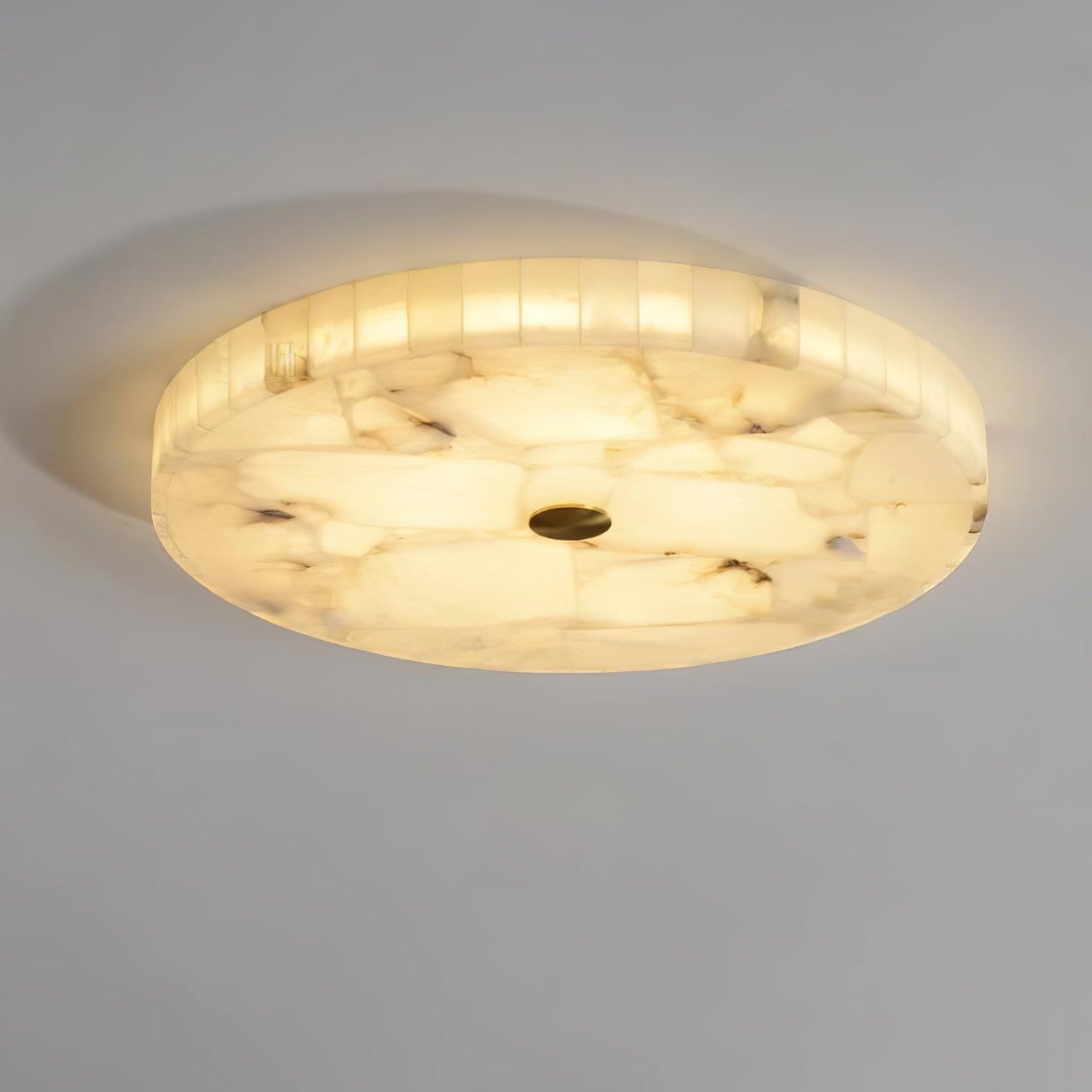 Nowoczesna okrągła lampa sufitowa z alabastru | Ormexis