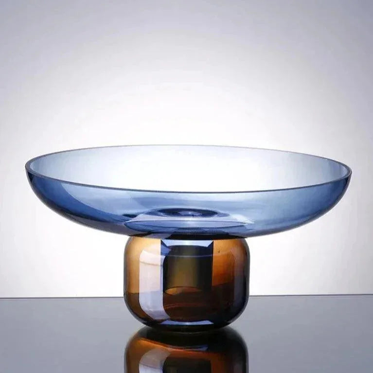 Vaso de vidro com pedestal em dois tons | Ormexis