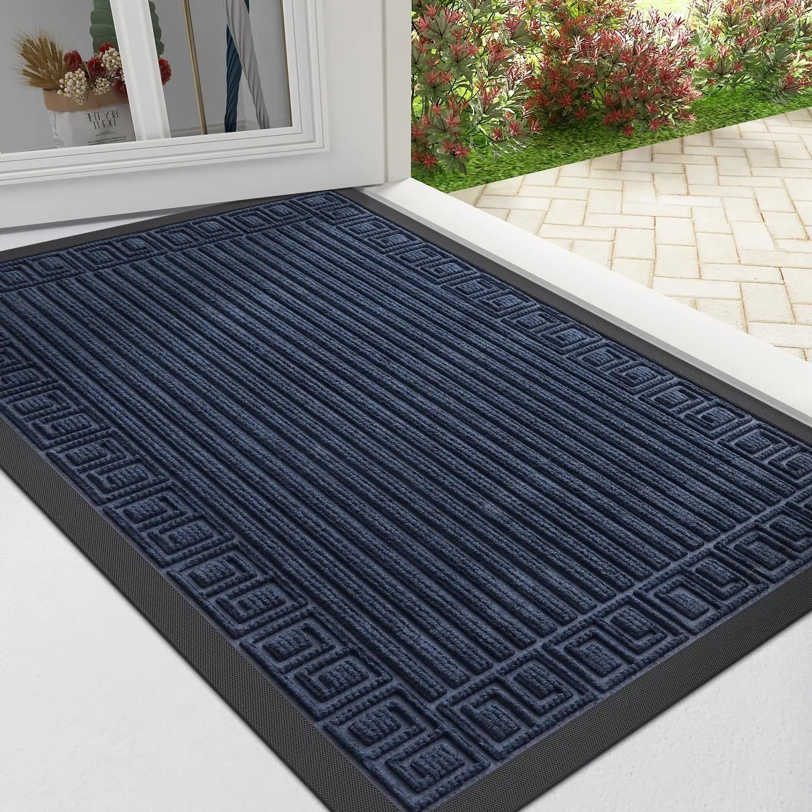 Architectural Ribbed Border Entry Rug | Ormexis