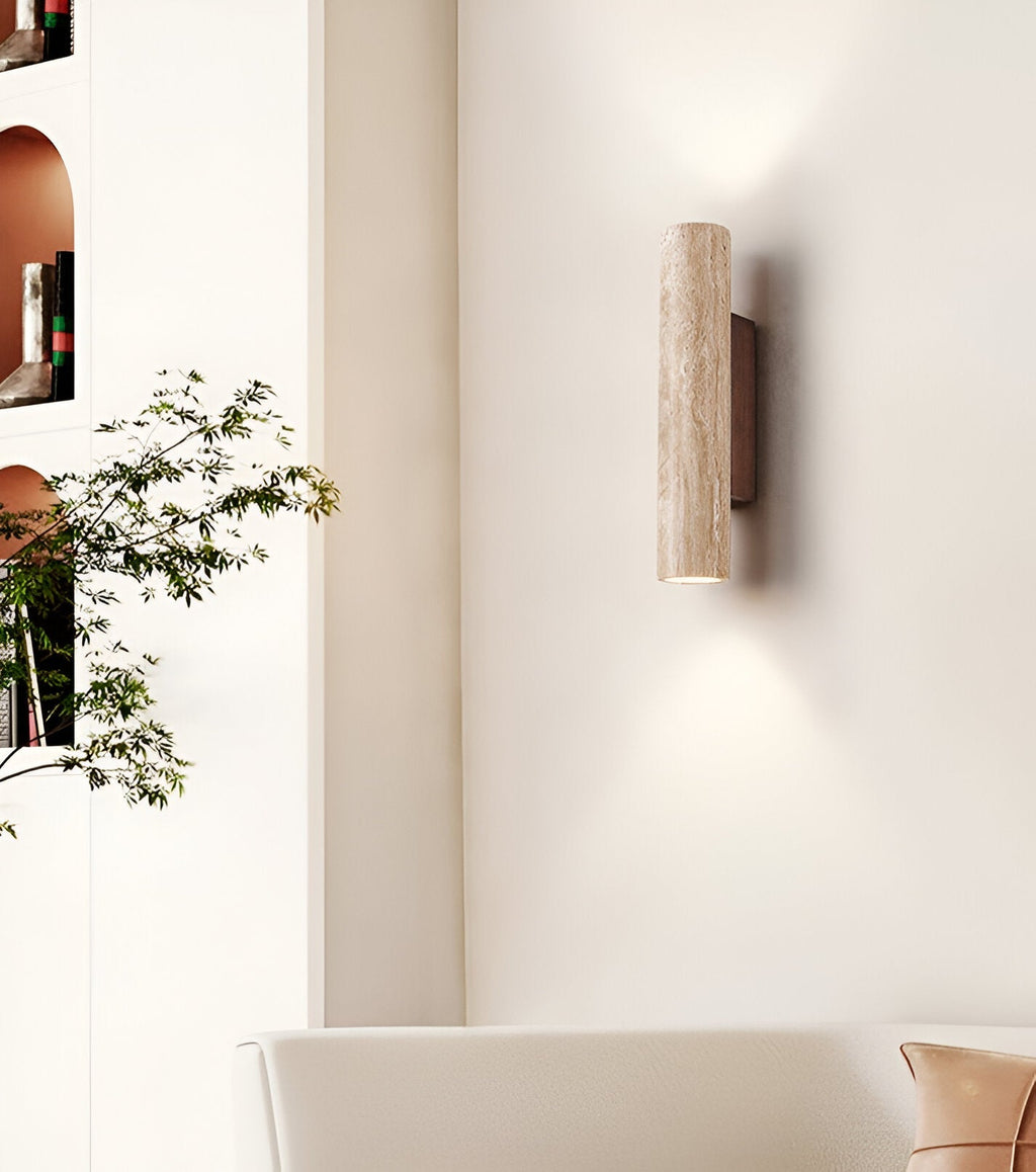 Travertine Cylinder Wall Sconce | Ormexis