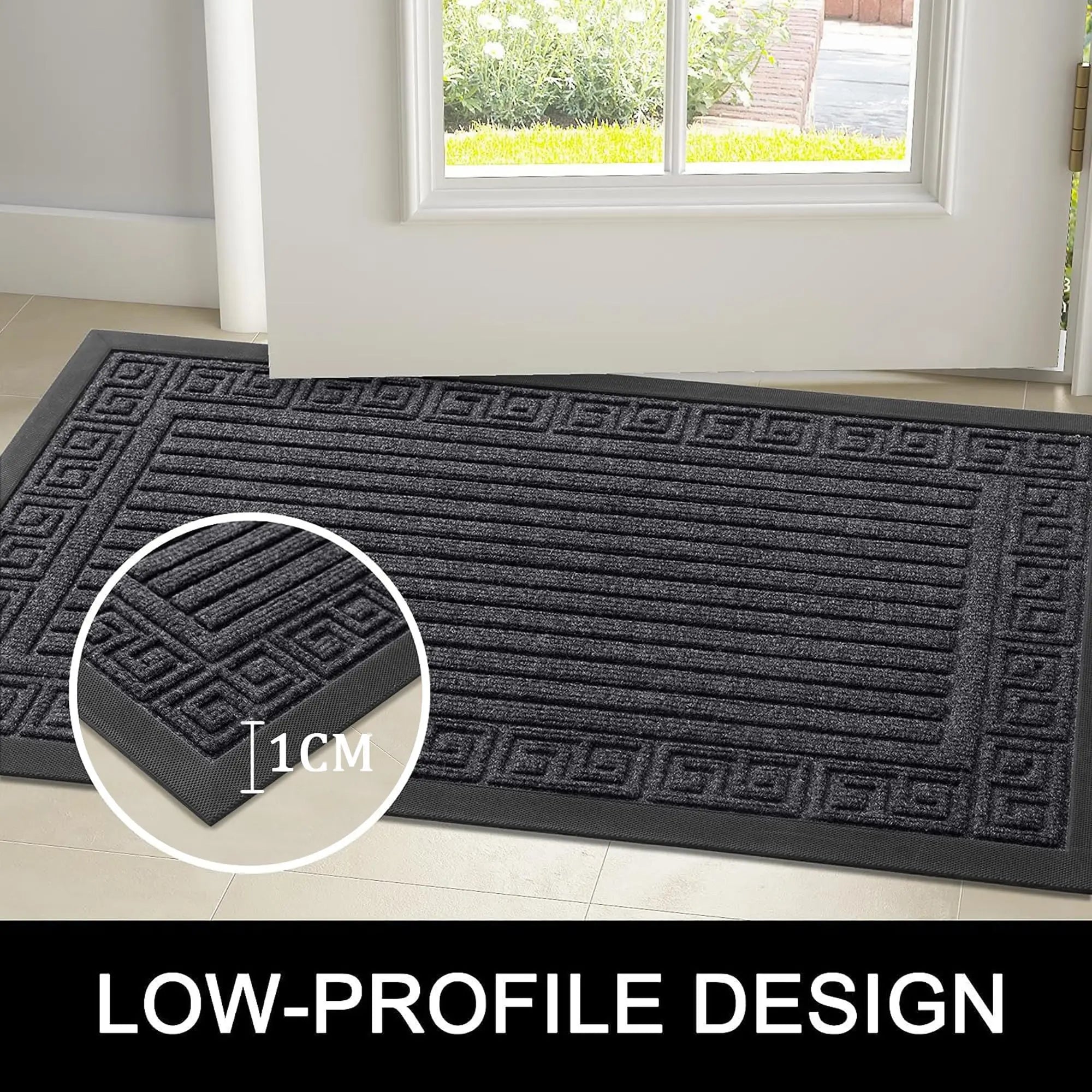 Architectural Ribbed Border Entry Rug | Ormexis