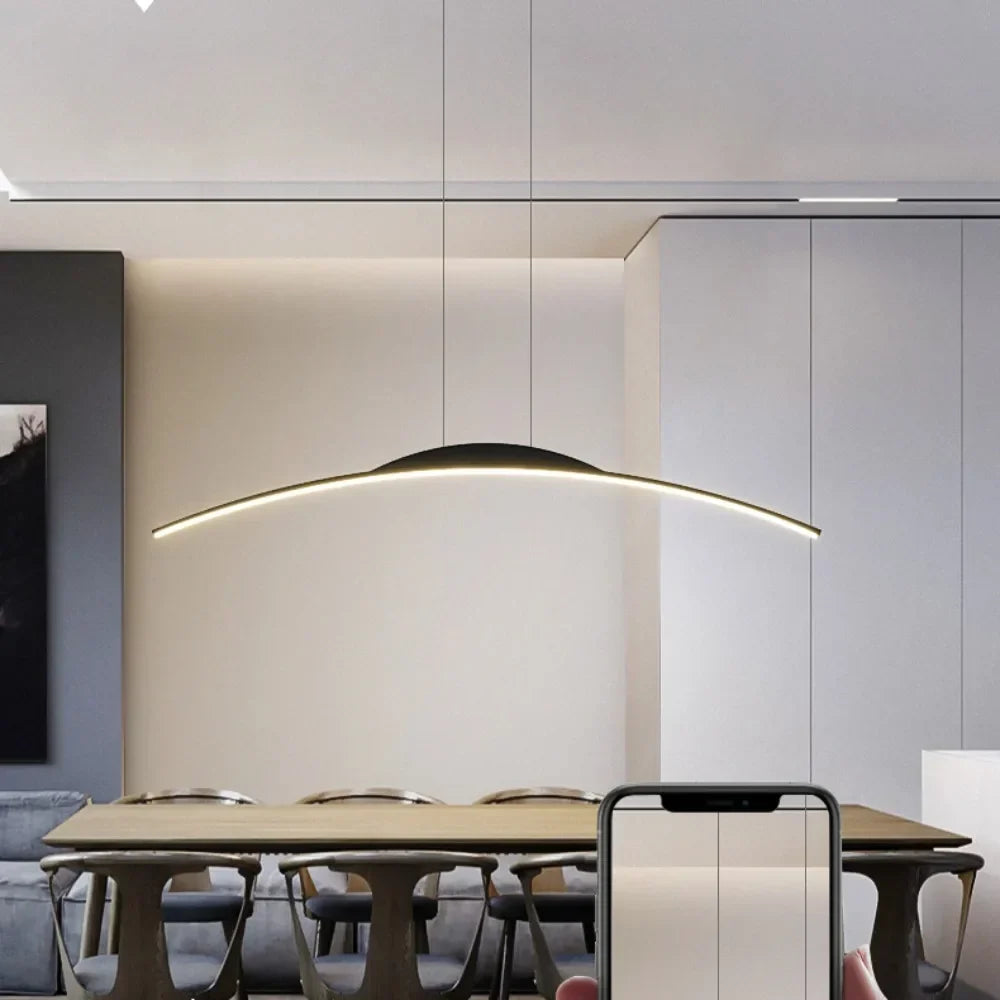 Bogenförmige Halo-LED-Pendelleuchte | Ormexis