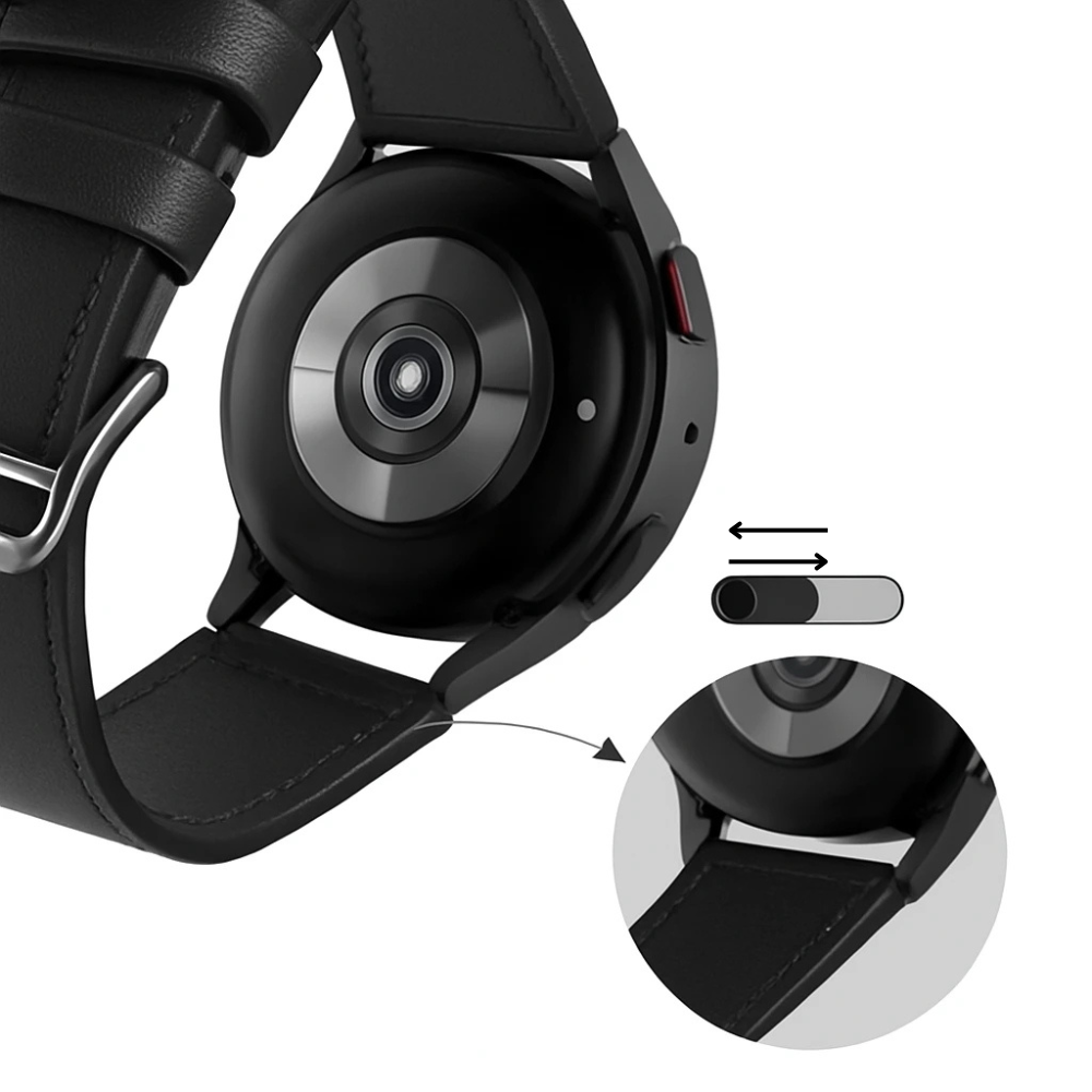 Pasek z czarnej skóry premium do Samsung Galaxy Watch 3 45mm