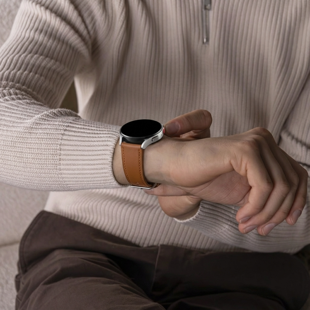 Dunkelbraunes Lederarmband für Samsung Galaxy Watch 7 40mm