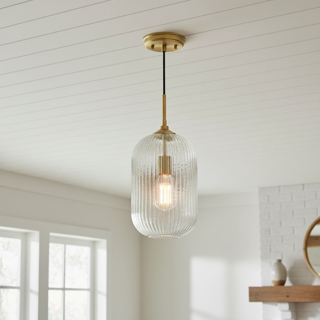 Ribbed Crystal Bell Pendant Light | Ormexis