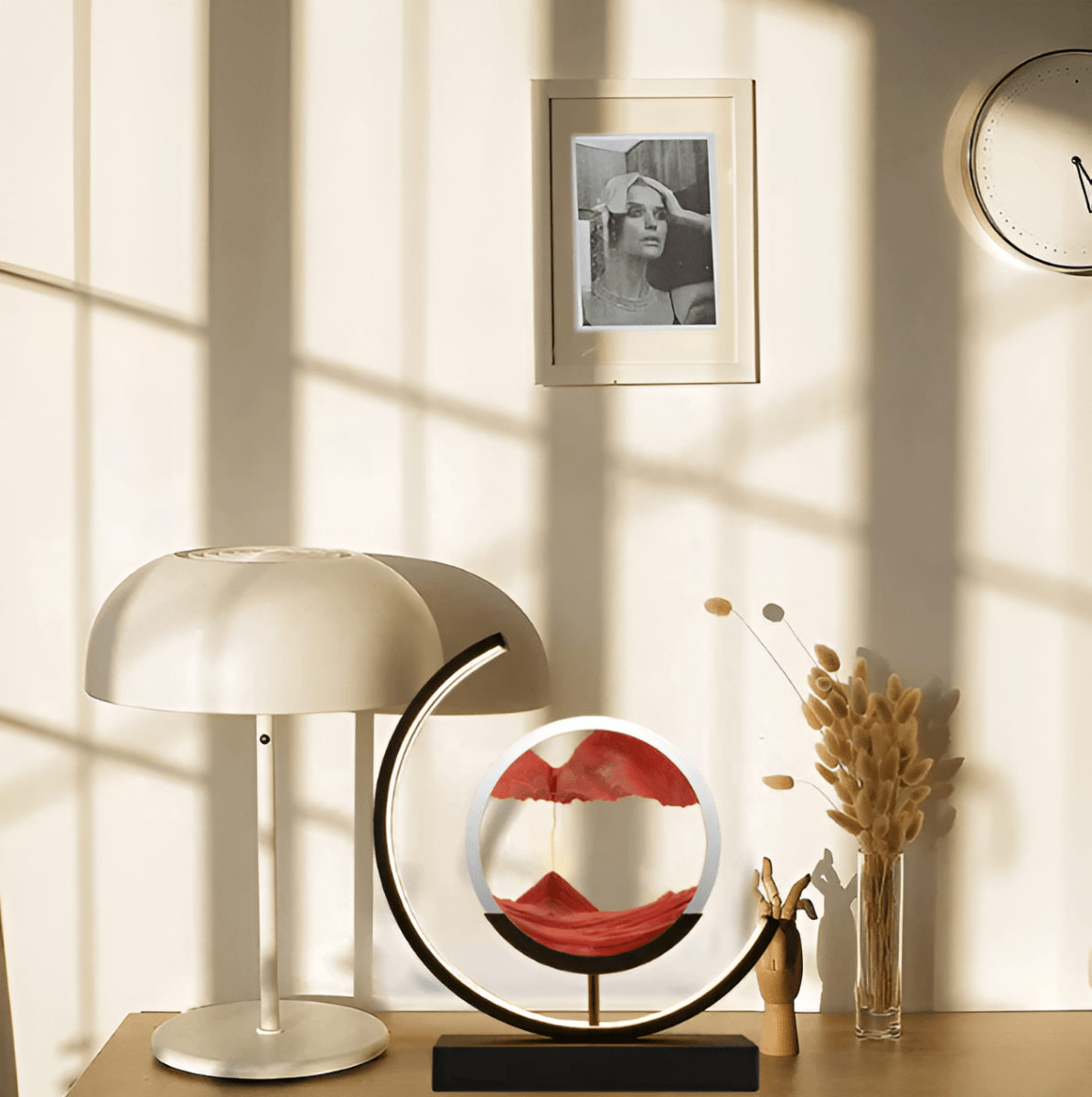Písečná lampa Sand Glow s uklidňujícím pohybem a náladovým osvětlením