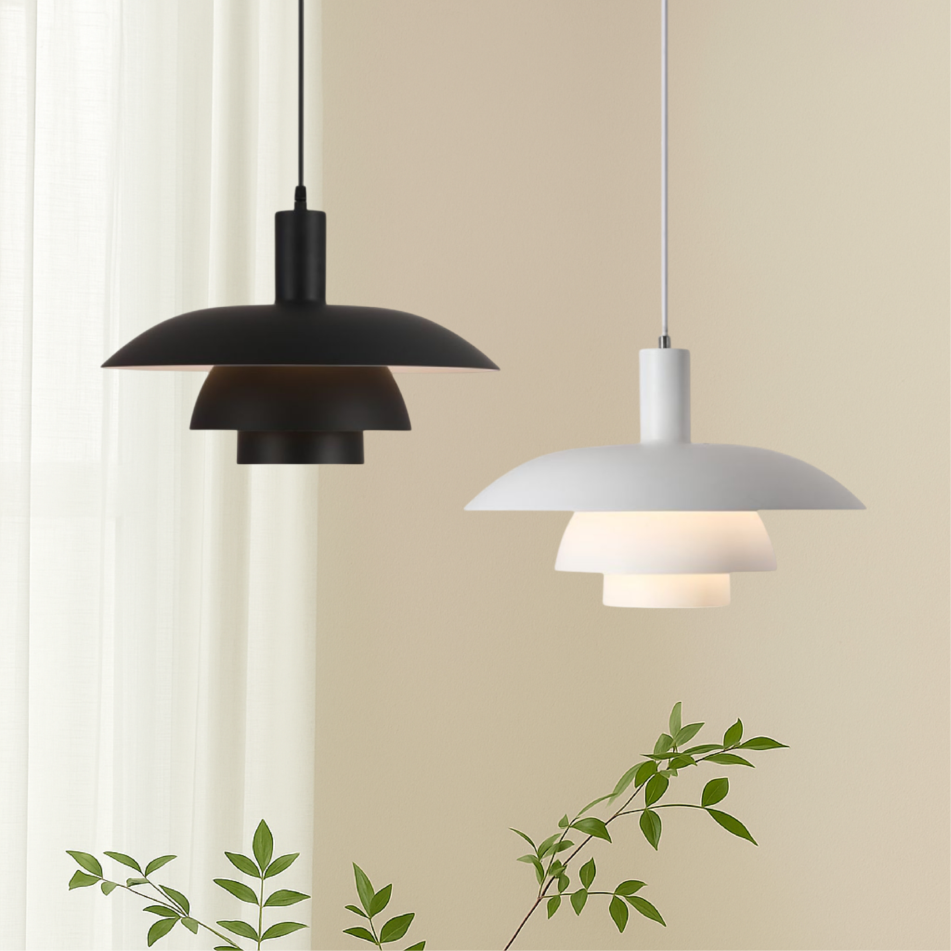 Lampada a sospensione LED dimmerabile scandinava, ecologica, per isola cucina, interni moderni