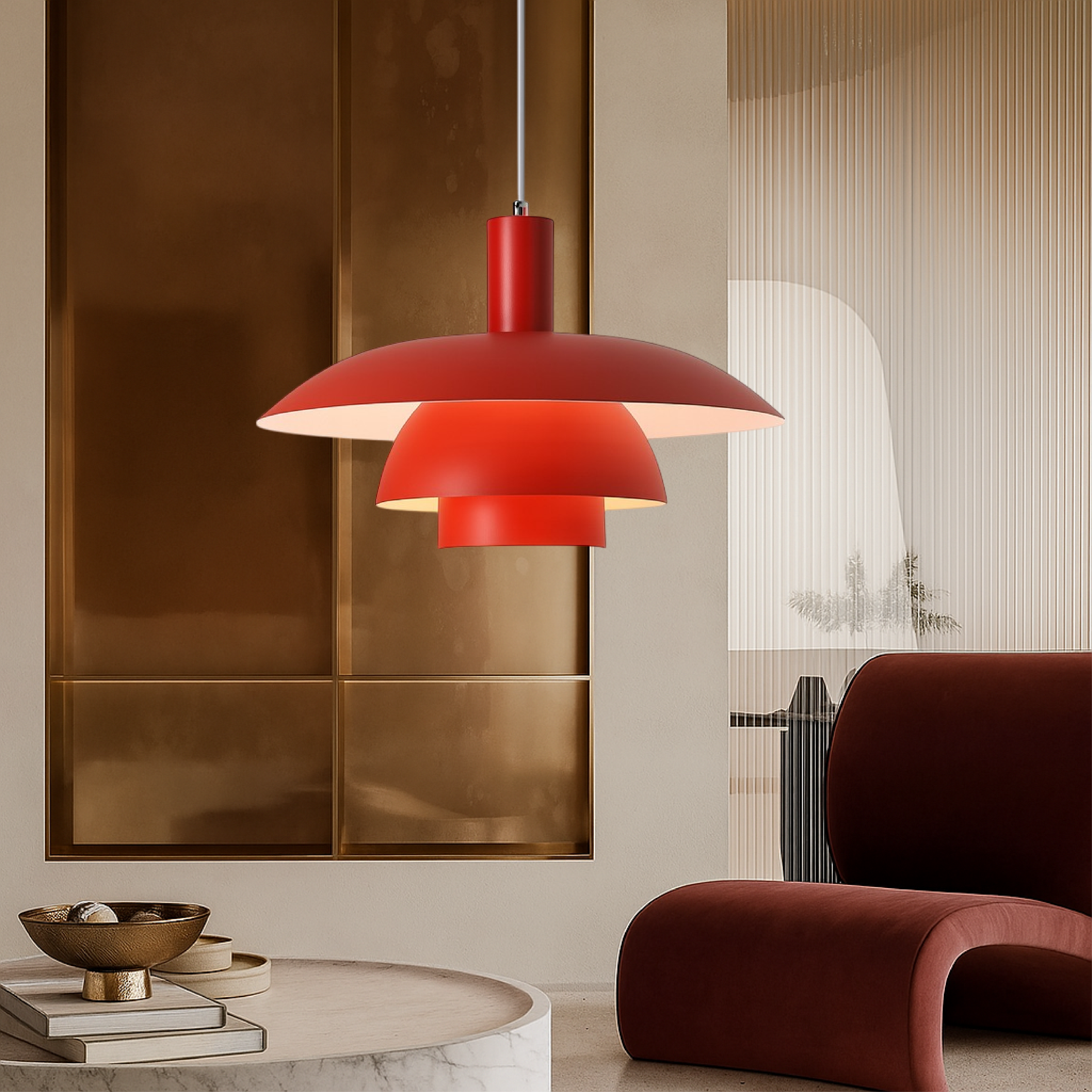 Lampada a sospensione LED dimmerabile scandinava, ecologica, per isola cucina, interni moderni