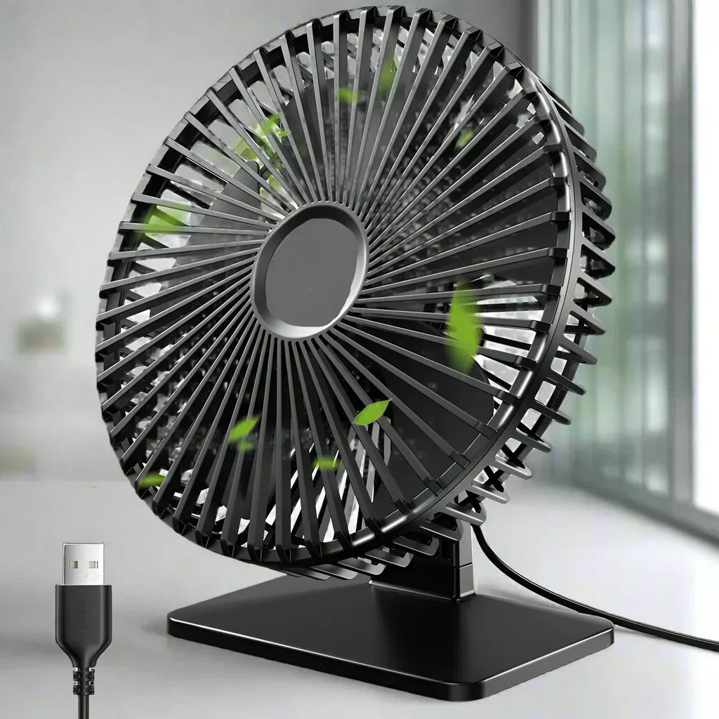 AeroGlow Personal USB Desk Cooling Fan With Four Speeds And 90-Degree Oscillation