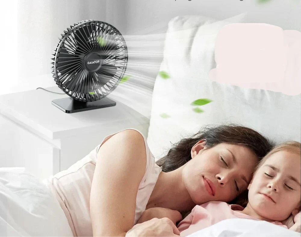 AeroGlow Personal USB Desk Cooling Fan With Four Speeds And 90-Degree Oscillation