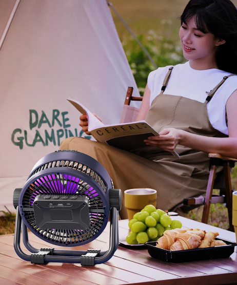 TrailWave Six-In-One Portable Rechargeable Outdoor Camping Fan With Remote LED Light