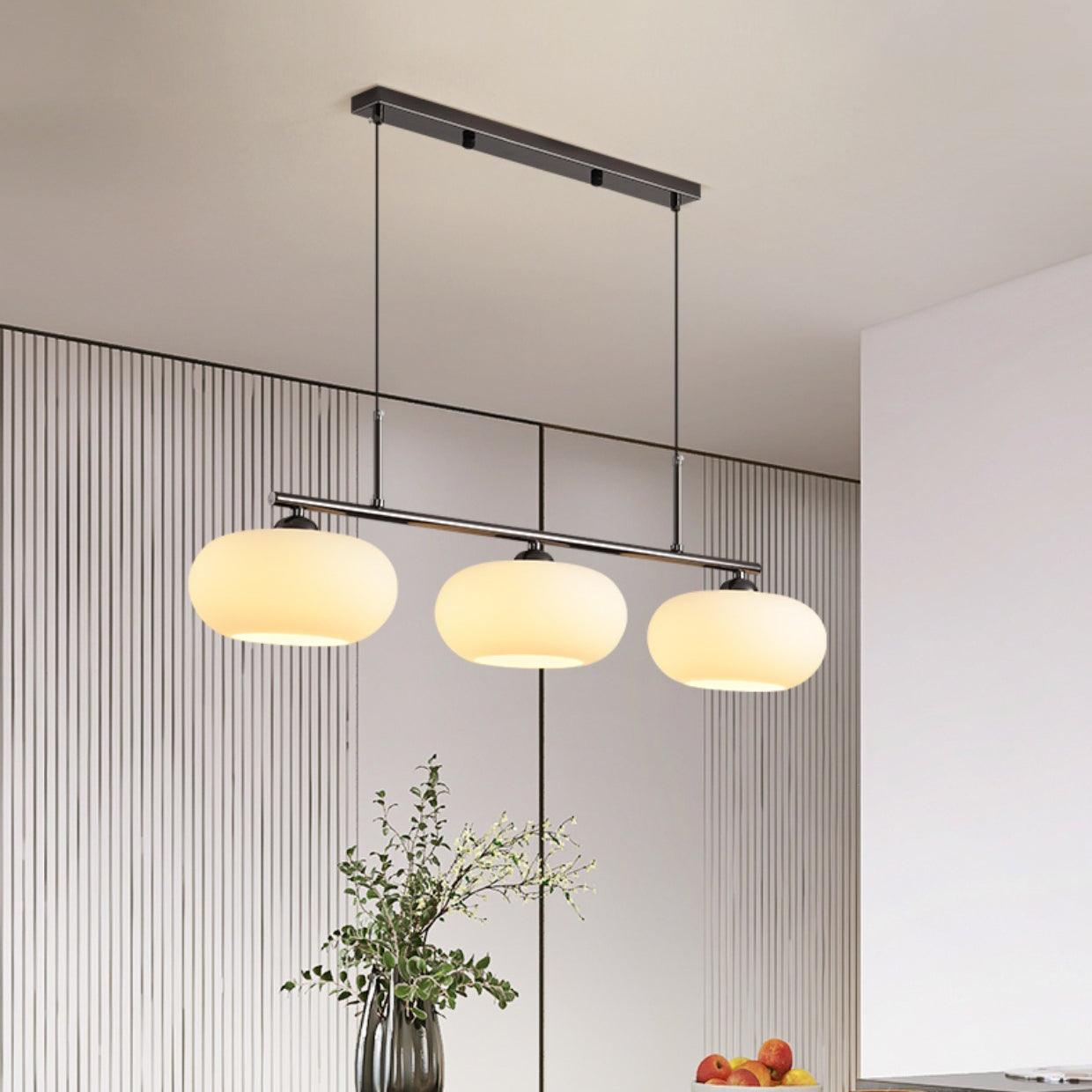 Lámpara colgante de techo contemporánea con 3 luces y globos de vidrio | Ormexis