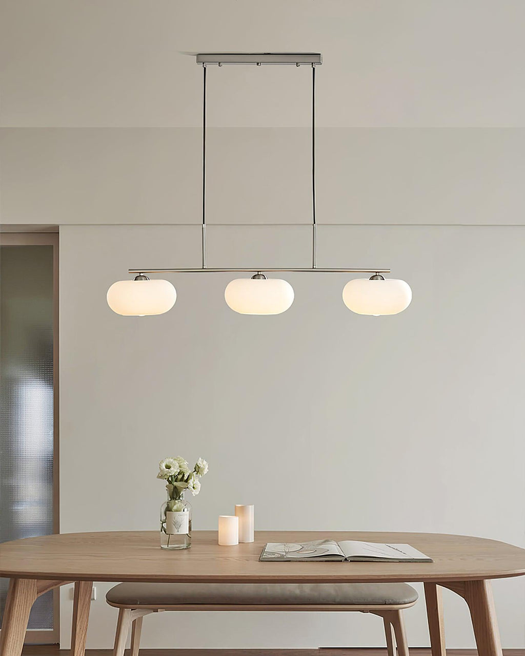 Lámpara colgante de techo contemporánea con 3 luces y globos de vidrio | Ormexis