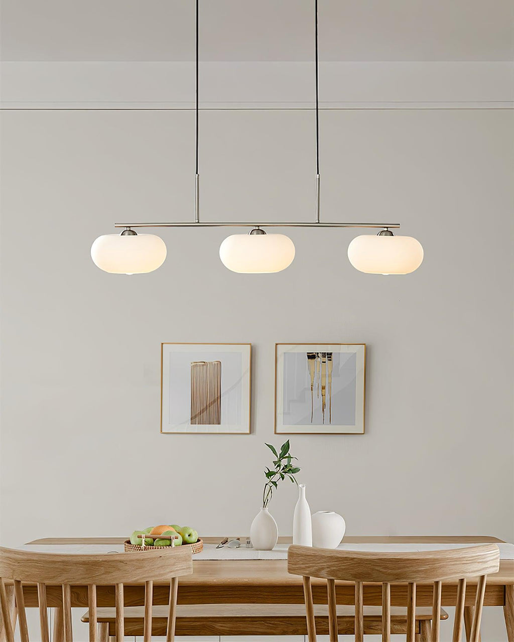 Lámpara colgante de techo contemporánea con 3 luces y globos de vidrio | Ormexis
