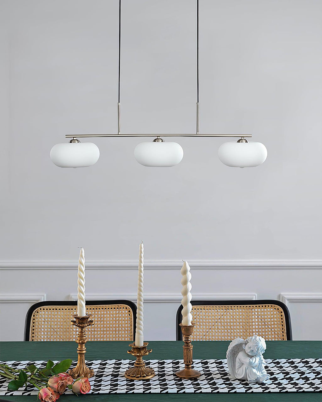 Lámpara colgante de techo contemporánea con 3 luces y globos de vidrio | Ormexis