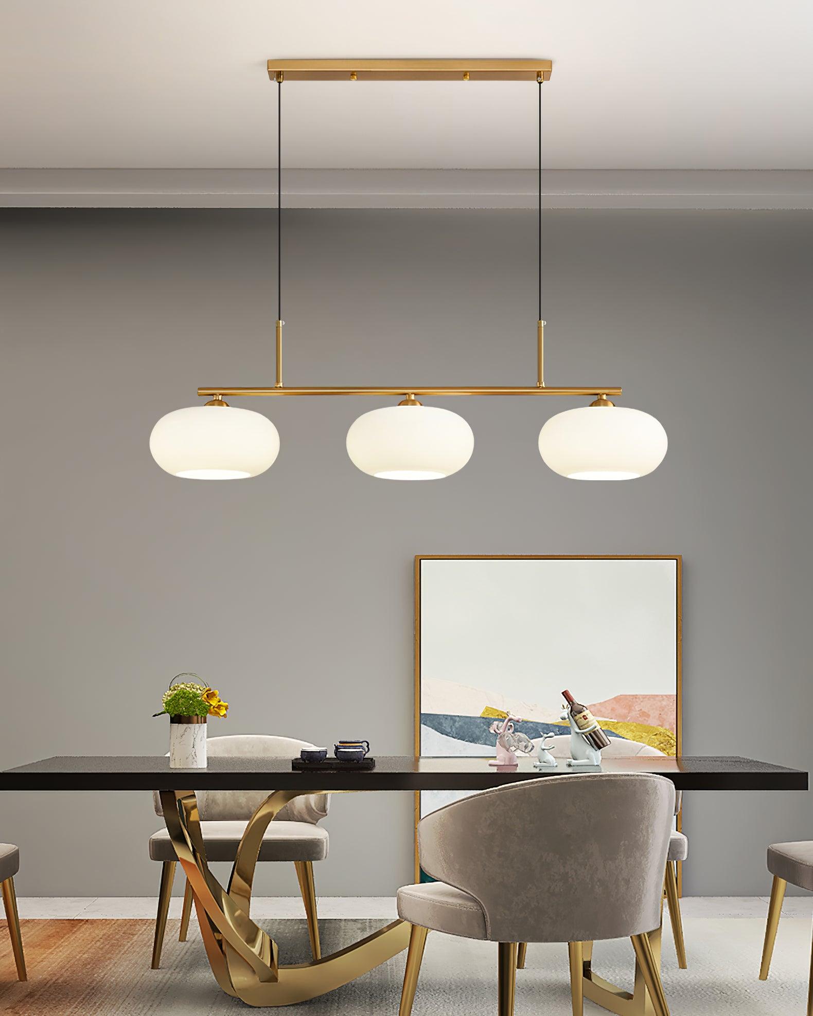 Lámpara colgante de techo contemporánea con 3 luces y globos de vidrio | Ormexis