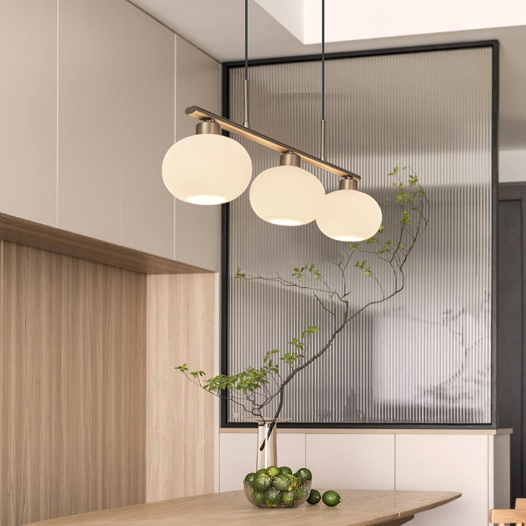Lámpara colgante de techo contemporánea con 3 luces y globos de vidrio | Ormexis