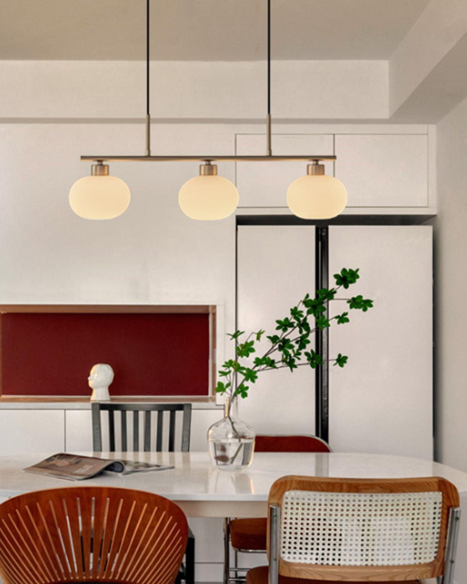 Lámpara colgante de techo contemporánea con 3 luces y globos de vidrio | Ormexis