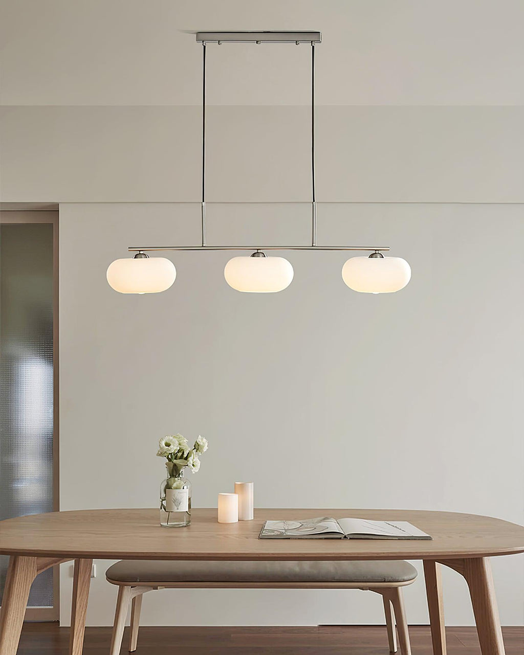 Lámpara colgante de techo contemporánea con 3 luces y globos de vidrio | Ormexis