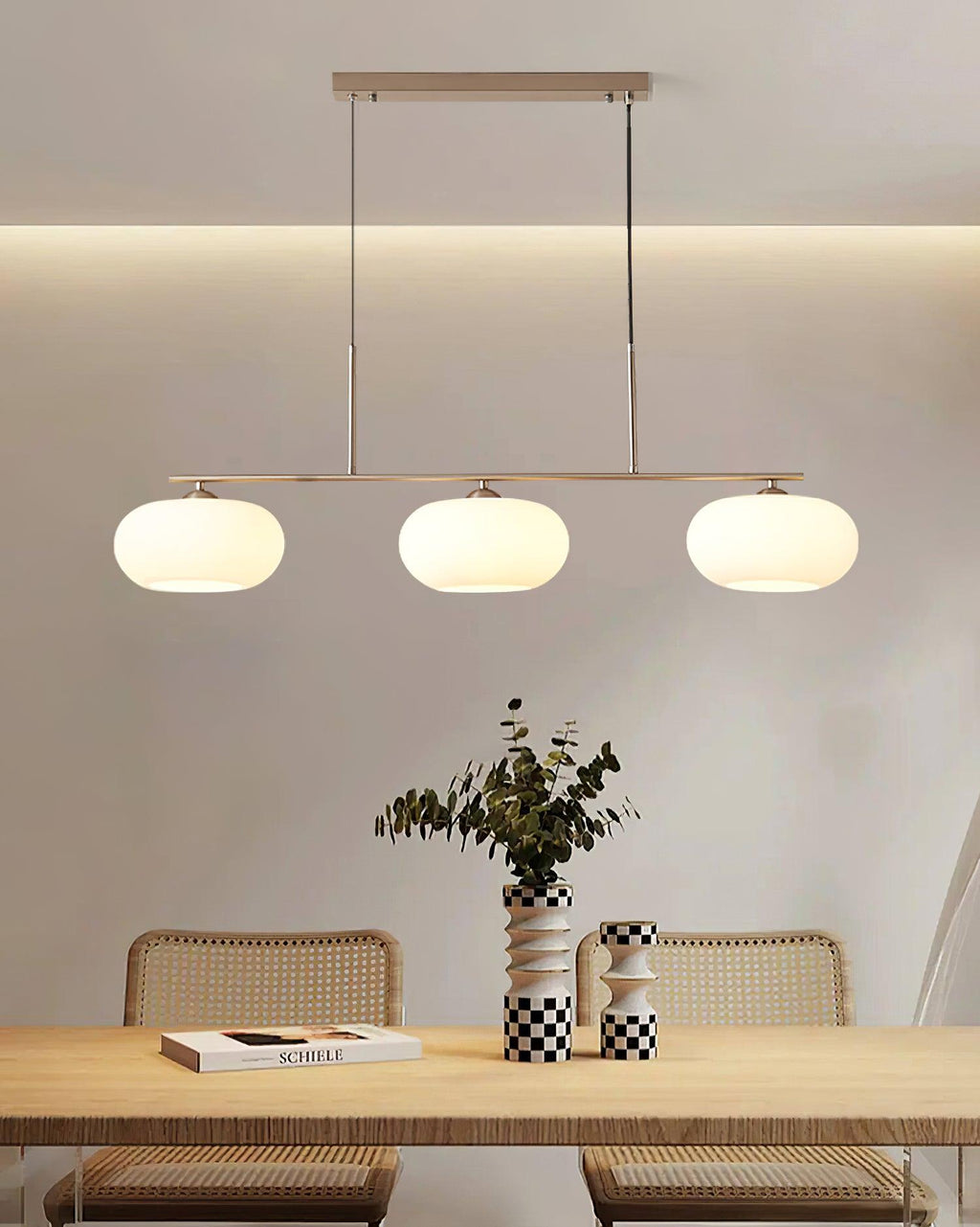 Lámpara colgante de techo contemporánea con 3 luces y globos de vidrio | Ormexis