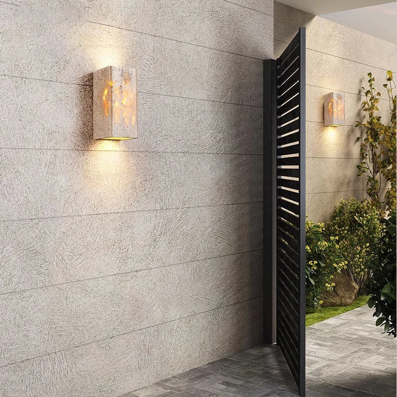 Travertine Cube Wall Sconce | Ormexis
