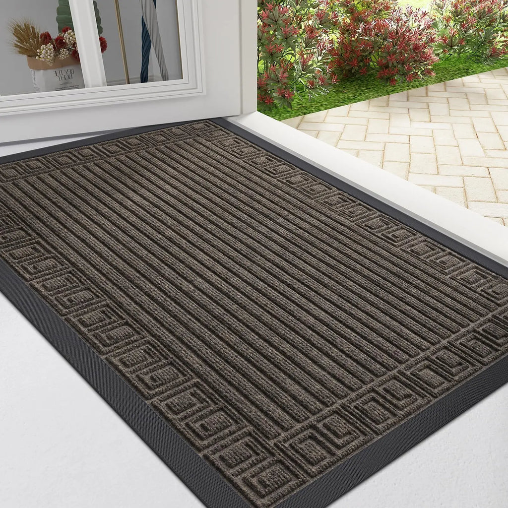 Architectural Ribbed Border Entry Rug | Ormexis