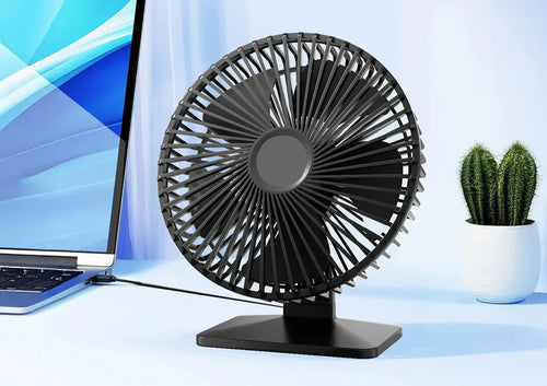 AeroGlow persoonlijke USB-bureauventilator met vier snelheidsstanden en oscillatie van 90 graden Ormexis