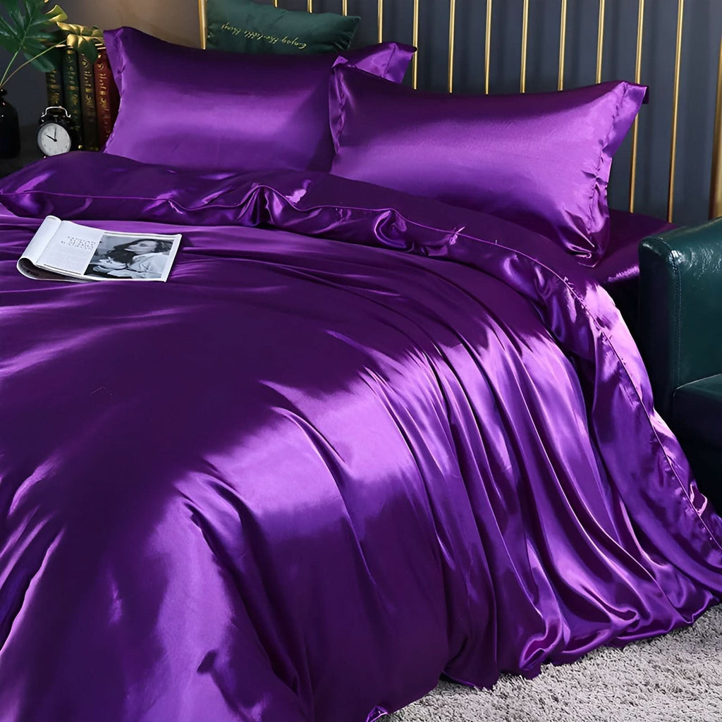 Ensemble de literie en soie hypoallergénique SereniSoft de mûrier pour un sommeil réparateur