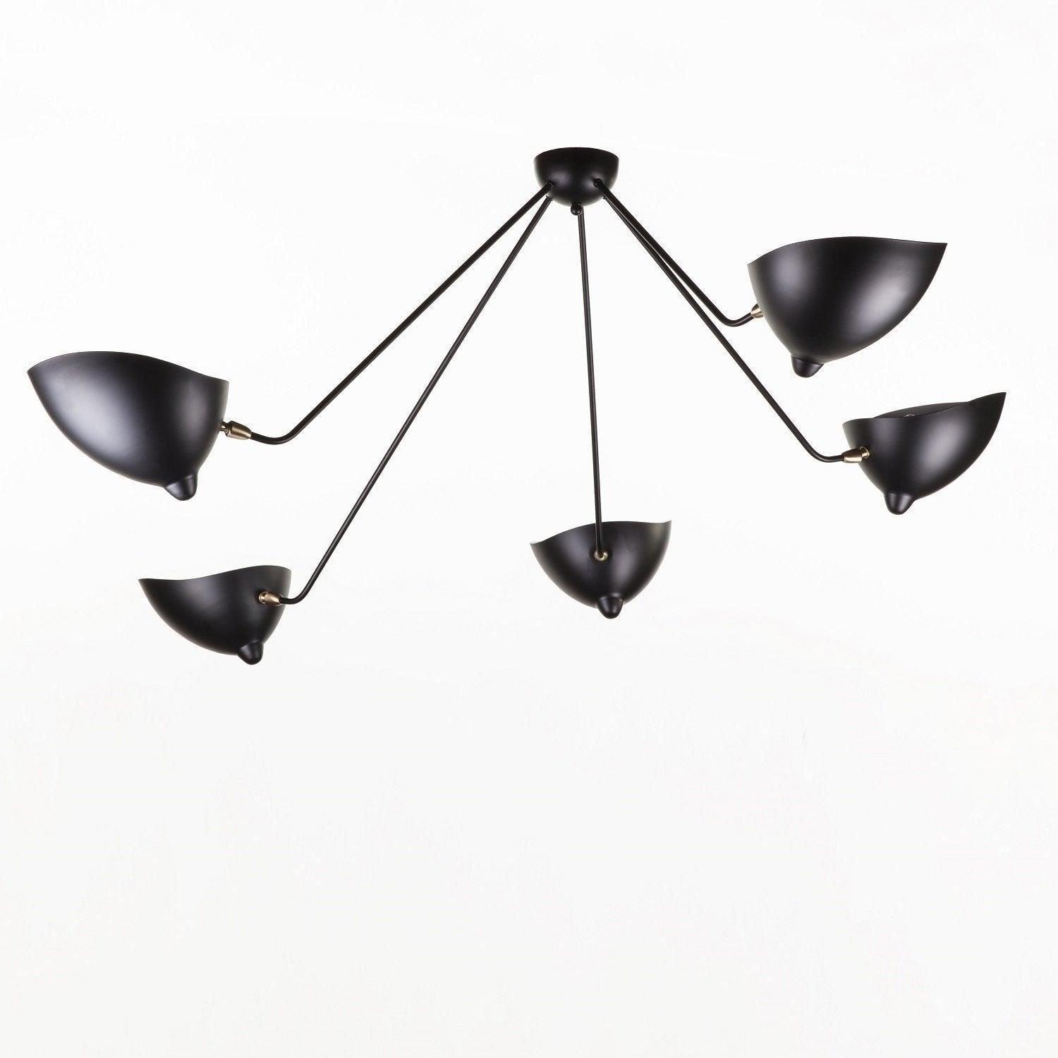 Moderne justerbar loftslampe i metal med flere arme | Ormexis