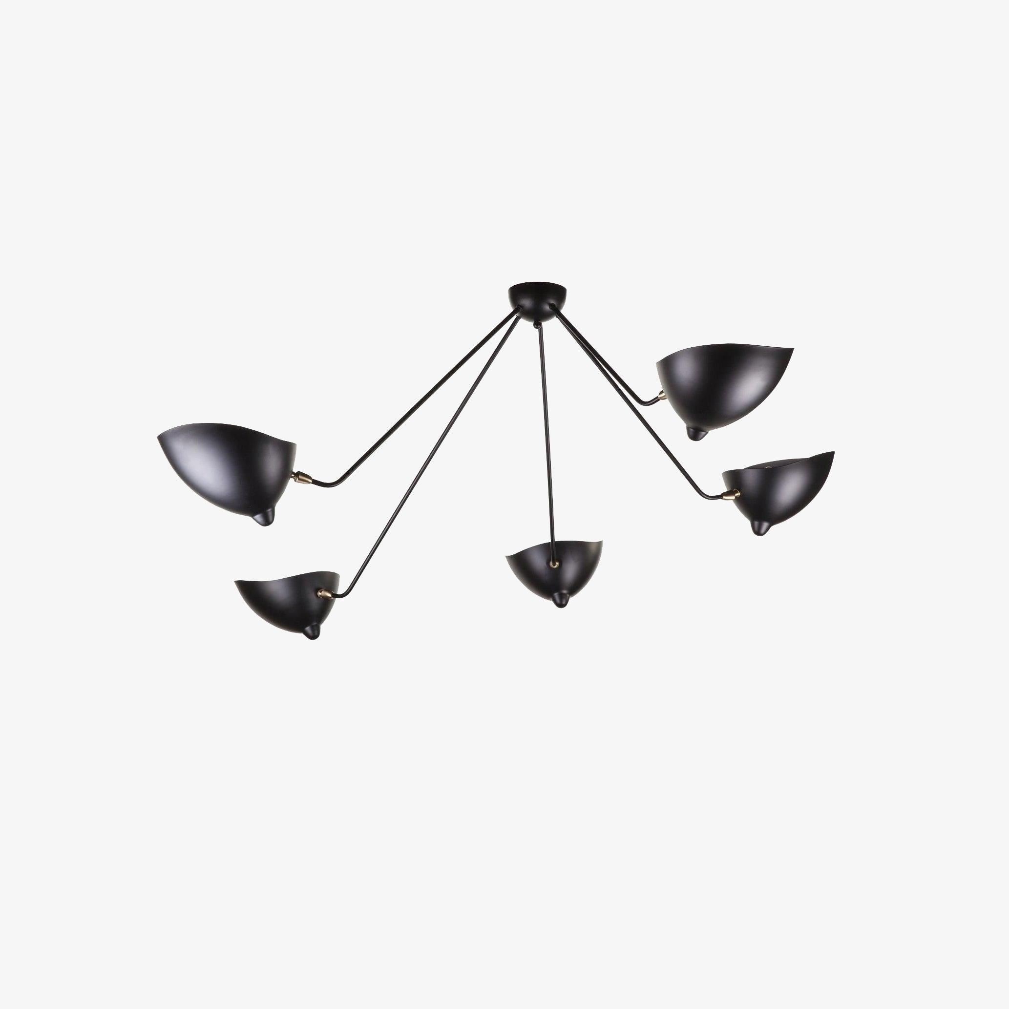 Moderne justerbar loftslampe i metal med flere arme | Ormexis