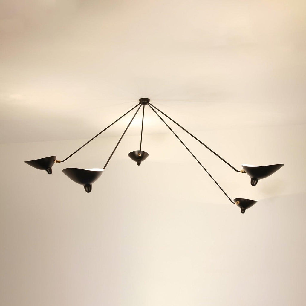 Moderne justerbar loftslampe i metal med flere arme | Ormexis
