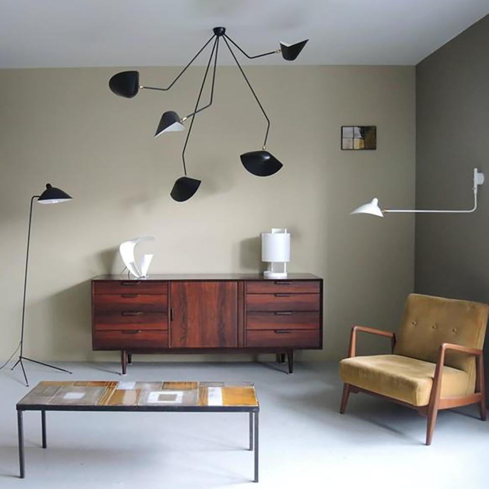 Moderne justerbar loftslampe i metal med flere arme | Ormexis