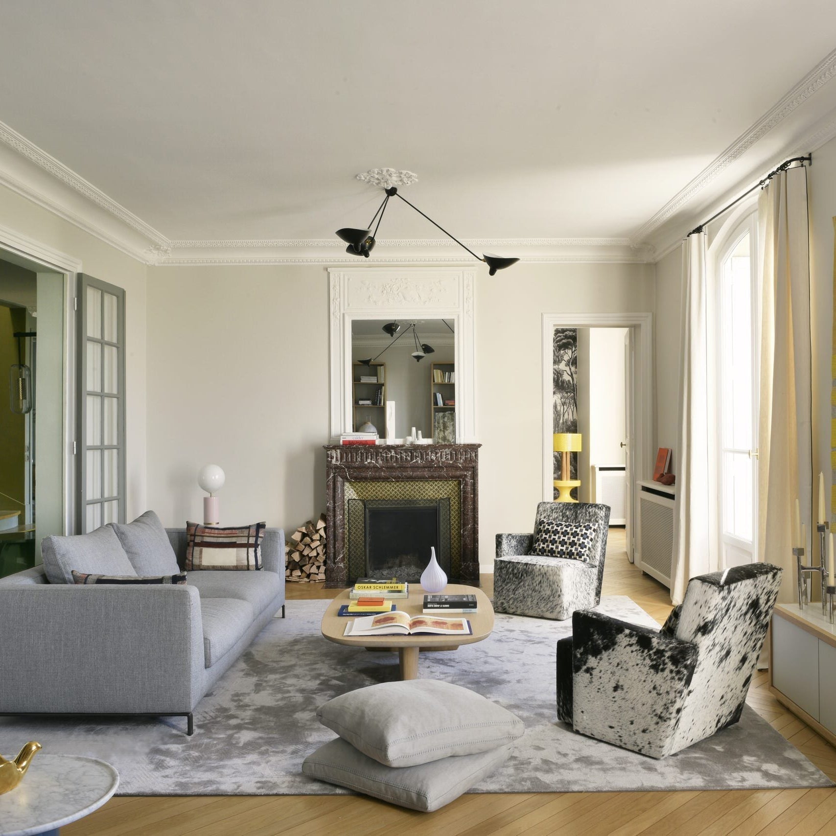 Moderne justerbar loftslampe i metal med flere arme | Ormexis