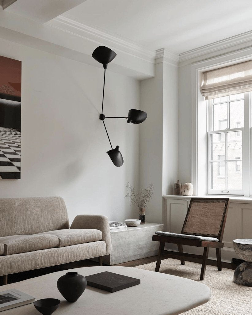 Moderne justerbar loftslampe i metal med flere arme | Ormexis