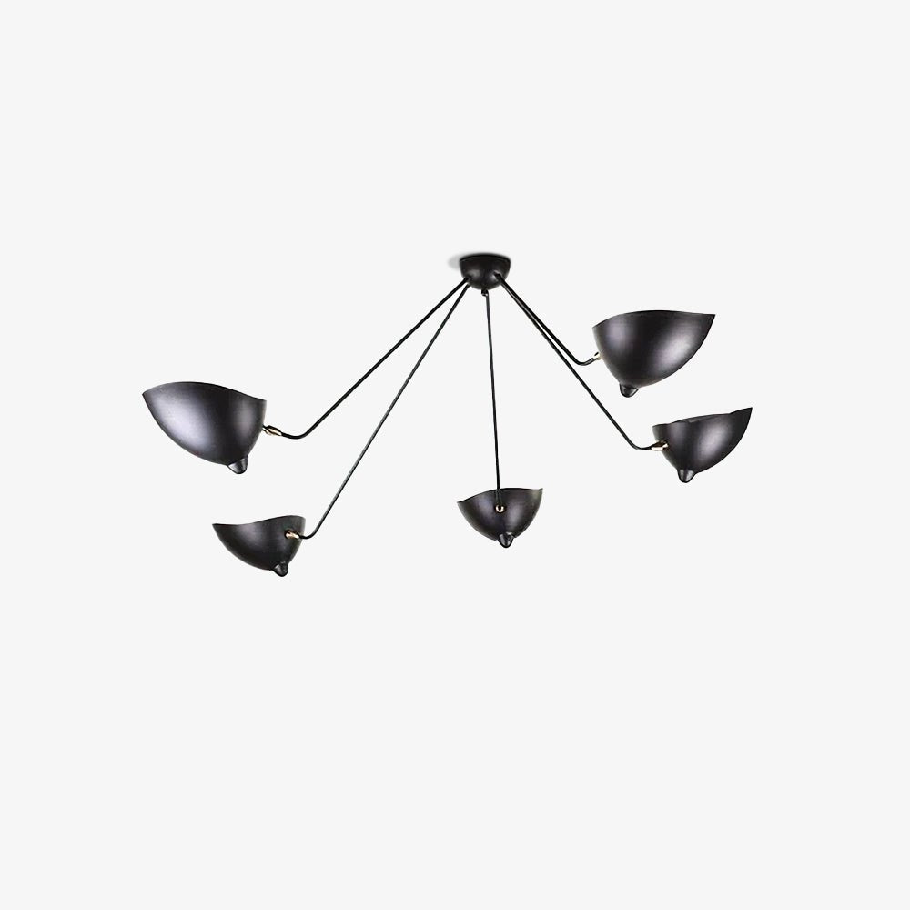Moderne justerbar loftslampe i metal med flere arme | Ormexis