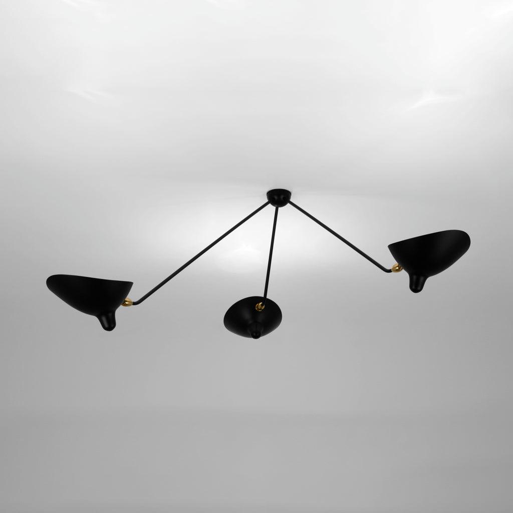 Moderne justerbar loftslampe i metal med flere arme | Ormexis