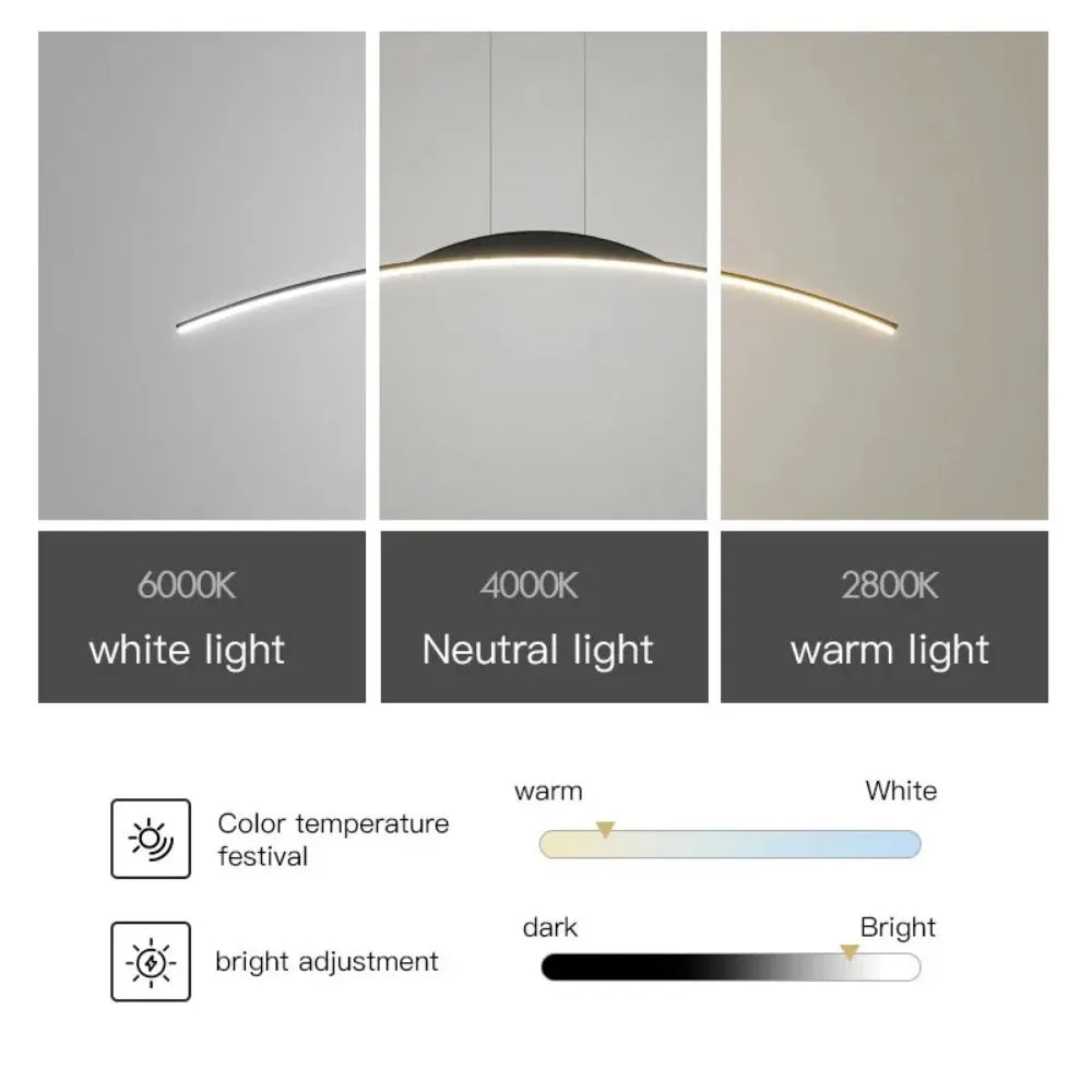 Bogenförmige Halo-LED-Pendelleuchte | Ormexis