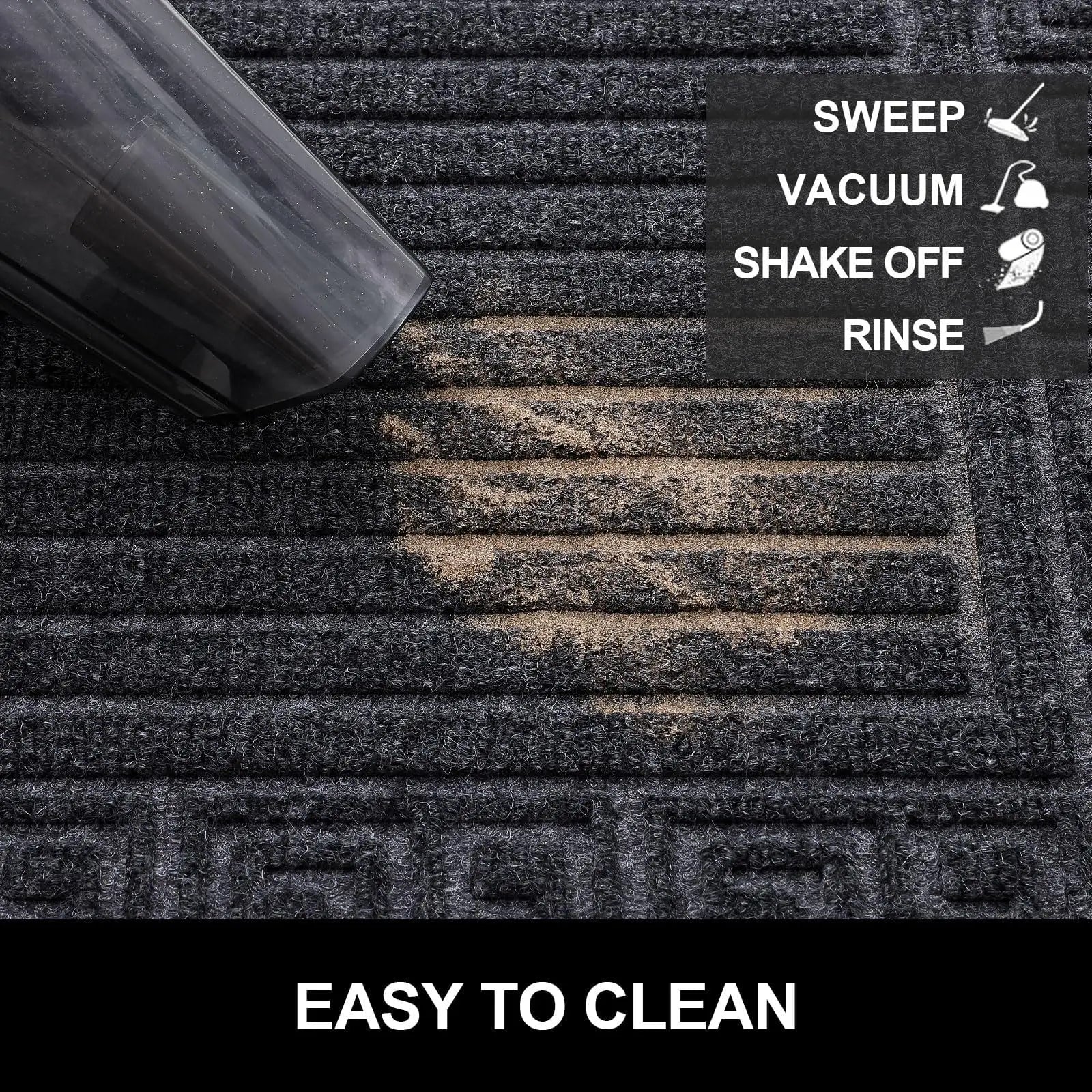 Architectural Ribbed Border Entry Rug | Ormexis