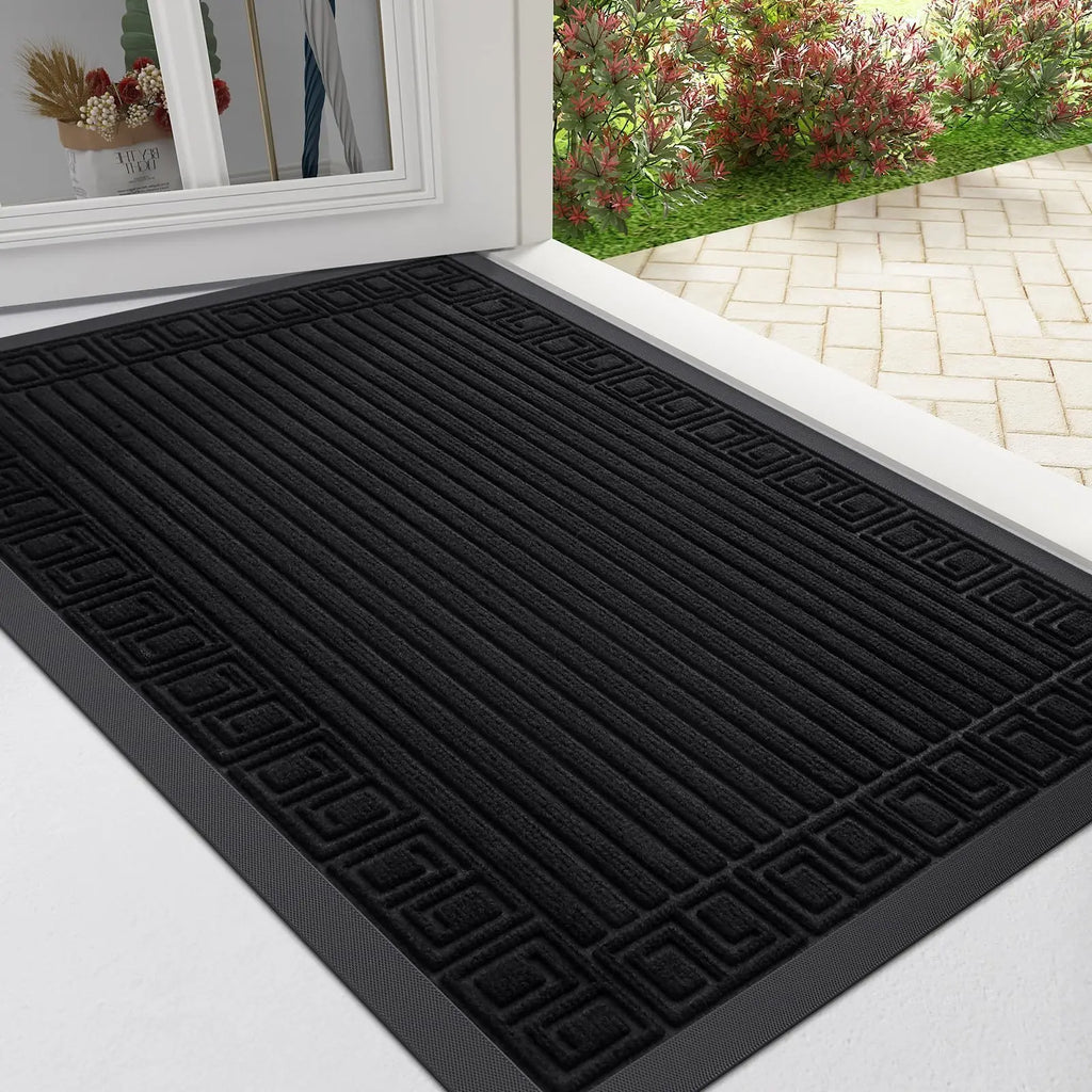 Architectural Ribbed Border Entry Rug | Ormexis