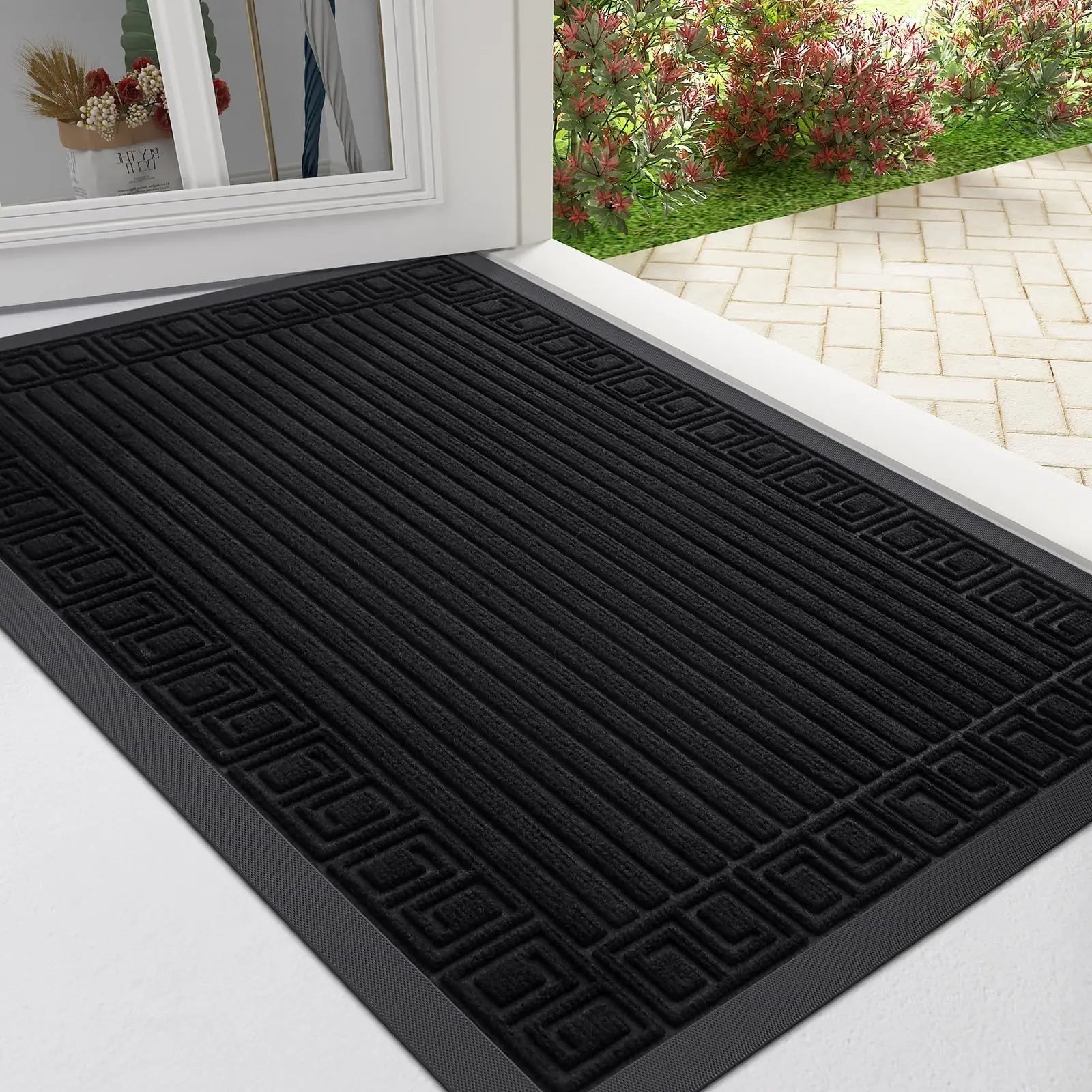 Architectural Ribbed Border Entry Rug | Ormexis