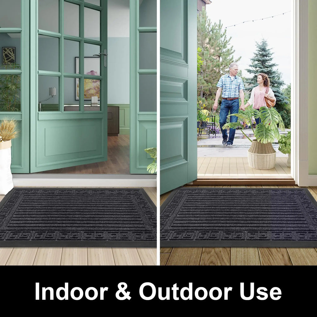 Architectural Ribbed Border Entry Rug | Ormexis
