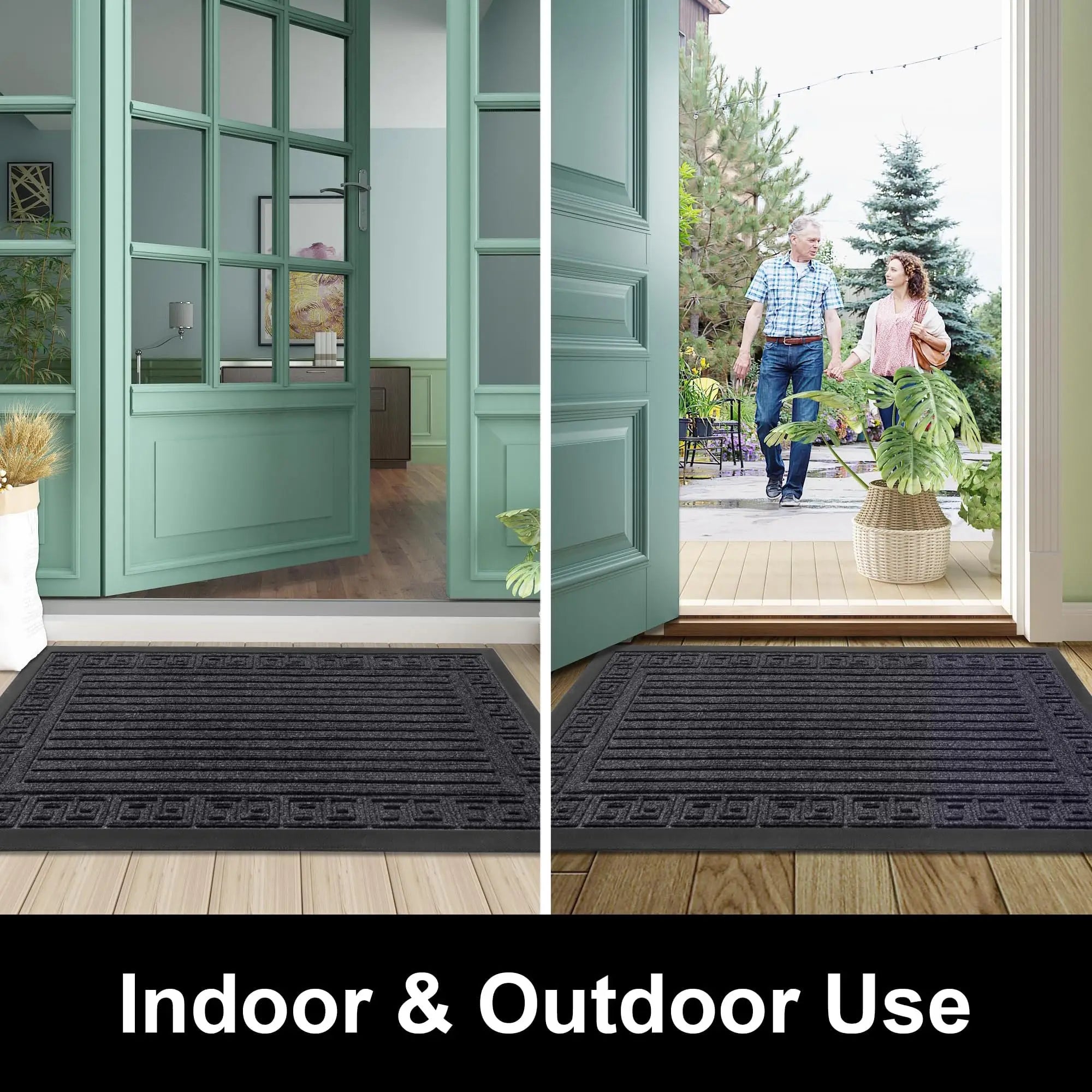 Architectural Ribbed Border Entry Rug | Ormexis