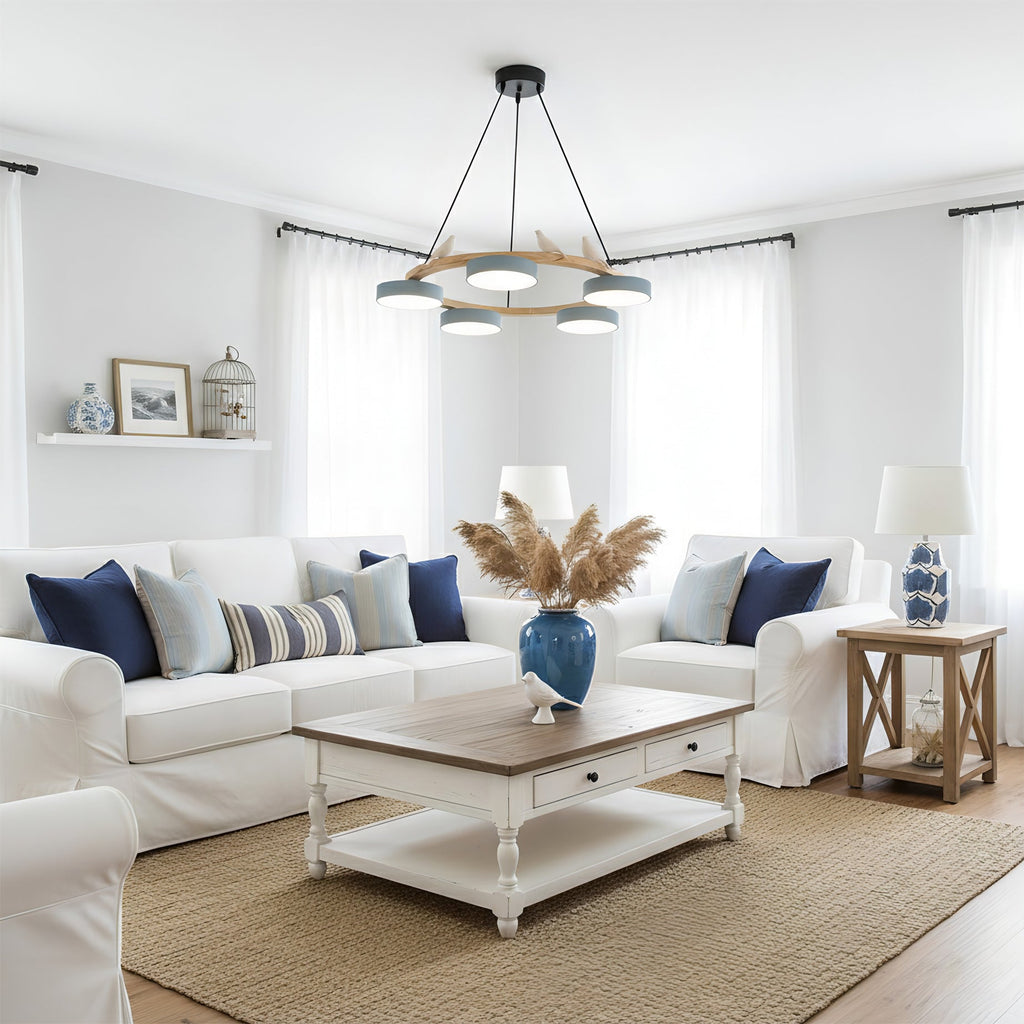 Lustre moderne rond élégant en or SiennaBird pour salle à manger