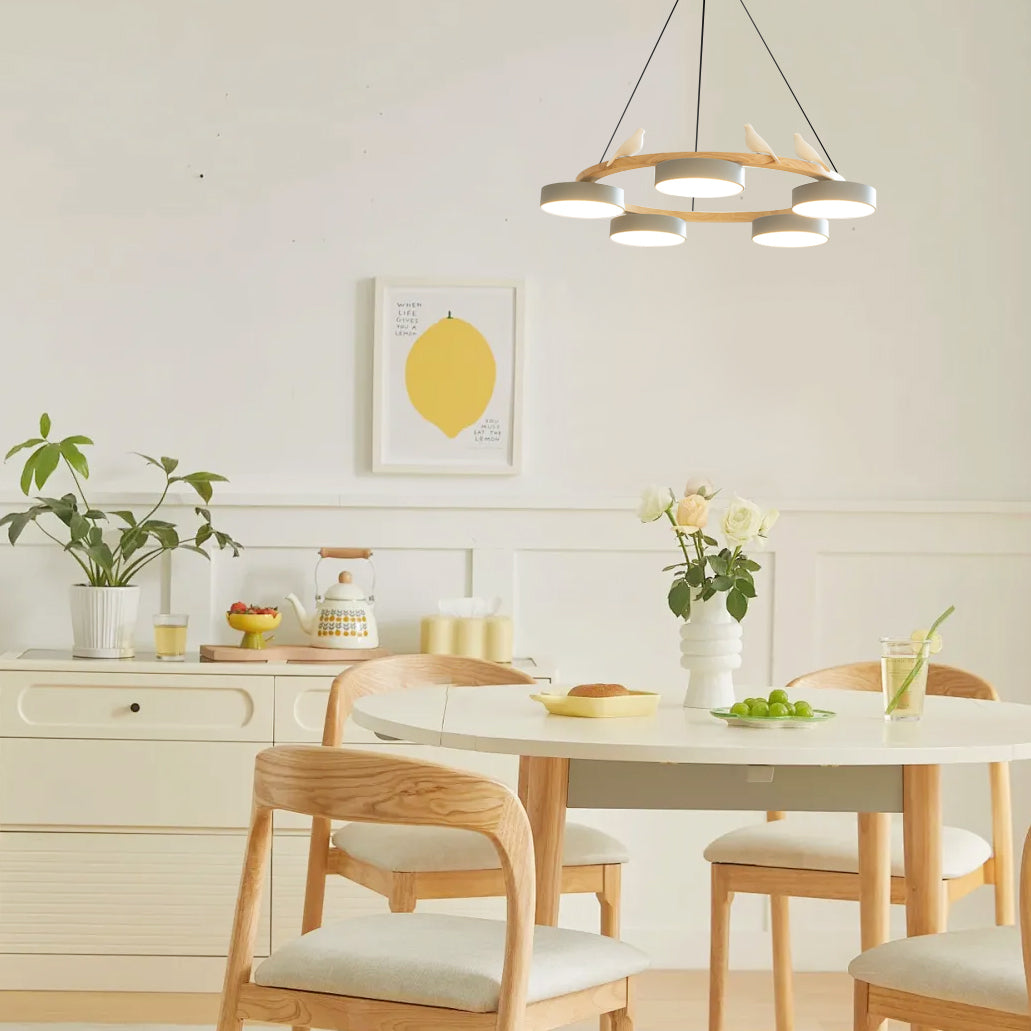 Lustre moderne rond élégant en or SiennaBird pour salle à manger