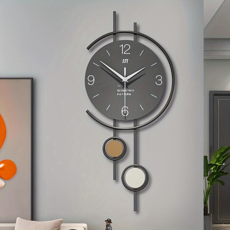 Horloge murale silencieuse nordique avec grands chiffres et cadre en fer durable